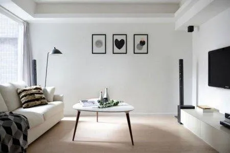 Белая гостиная в современном стиле - Дизайн интерьера