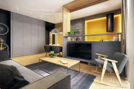 Шкаф - Дизайн гостиной в современном стиле
