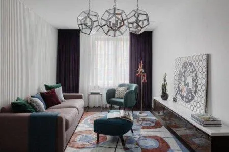 Светлая гостиная в современном стиле - дизайн интерьера фото