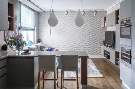 Кухня-гостиная в современном стиле - дизайн интерьера фото