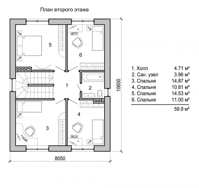 Планировка 2х этажного дома 240кв