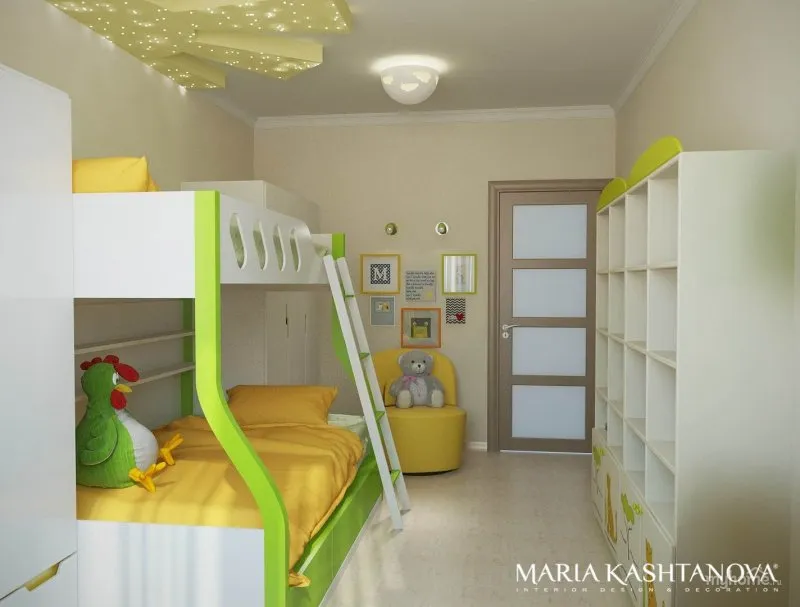 Кровать для разнополых детей в маленькой комнате