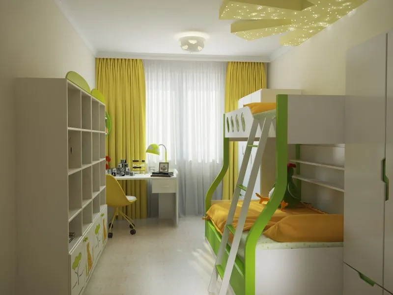 Детская комната для двоих разнополых 12 кв.м