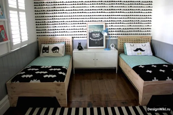 Детская комната для двух мальчиков в скандинавском стиле