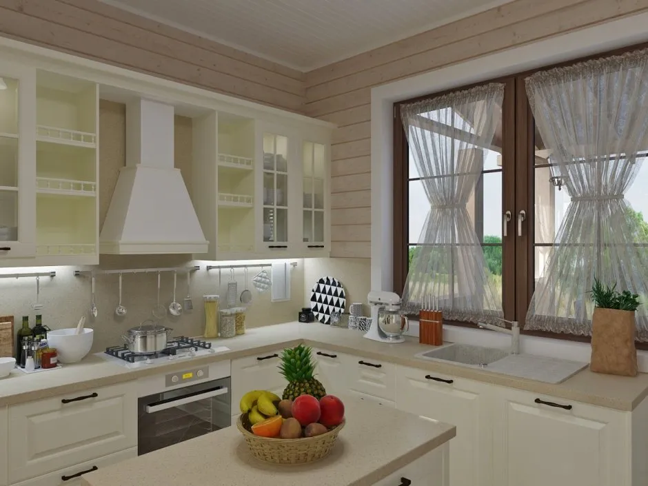 Кухонный гарнитур с окном
