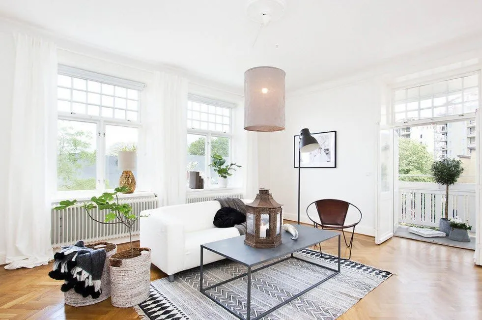 Дизайн пространства внутри частного дома в скандинавском стиле