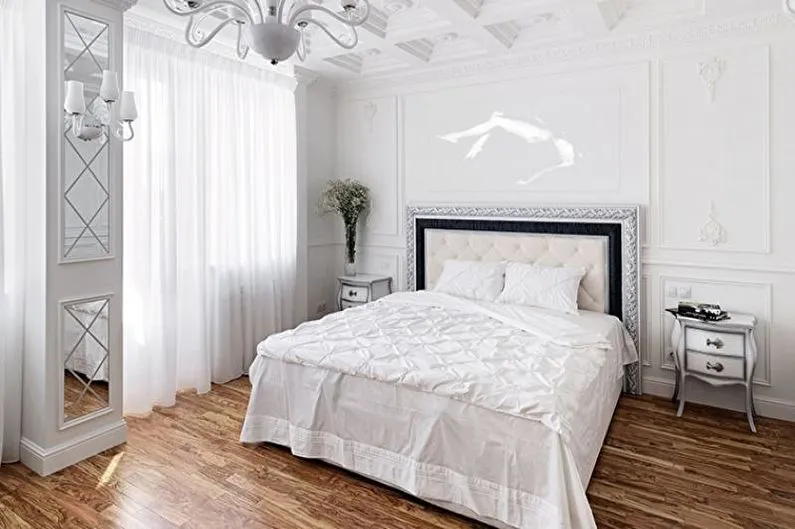 Белая спальня в классическом стиле - Дизайн интерьера
