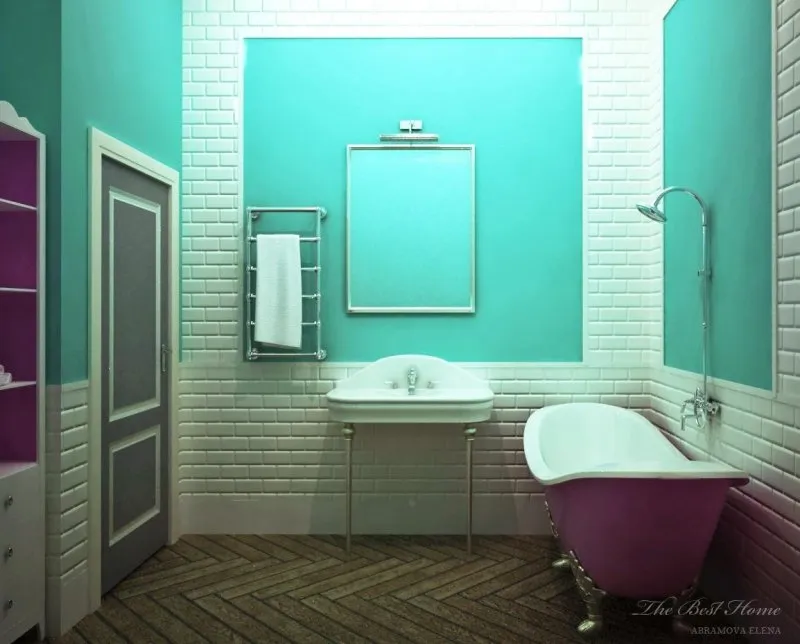 Крашенные стены в ванной