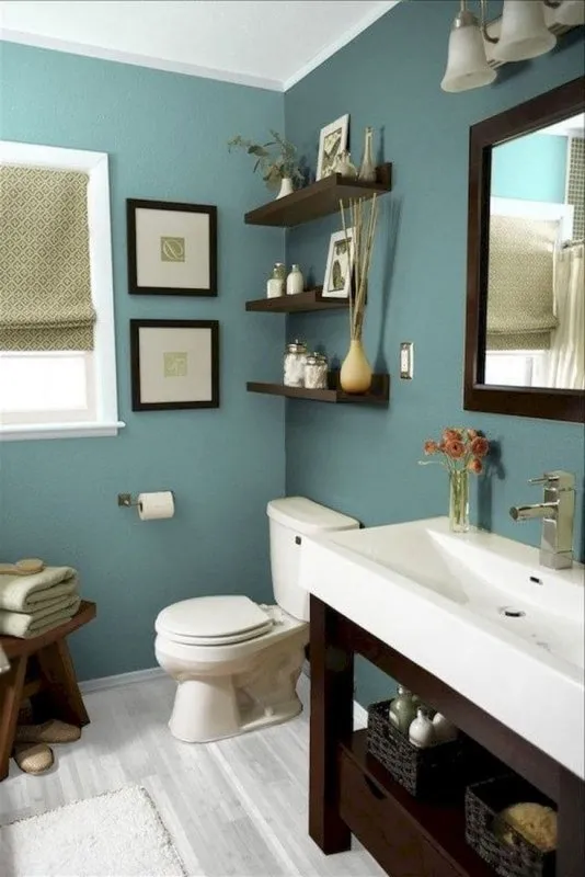 Интерьер ванной комнаты краской