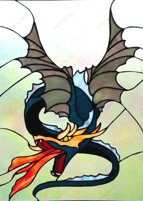 Витражный рисунок дракончика