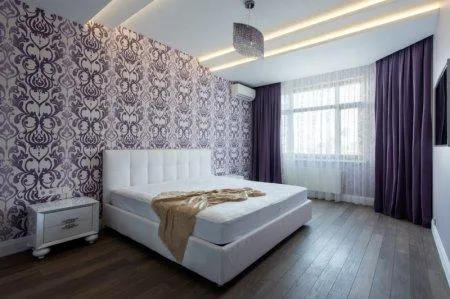 Потолки из гипсокартона с подсветкой в спальне