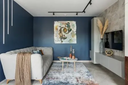 Синий зал в квартире - Дизайн интерьера