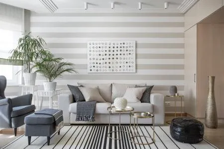 Серый зал в квартире - Дизайн интерьера