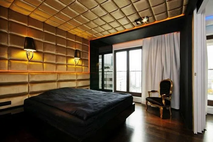 оригинальный декор спальни со стеновыми панелями