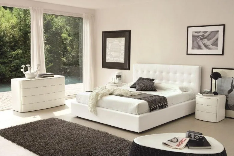 Стильная белая спальня