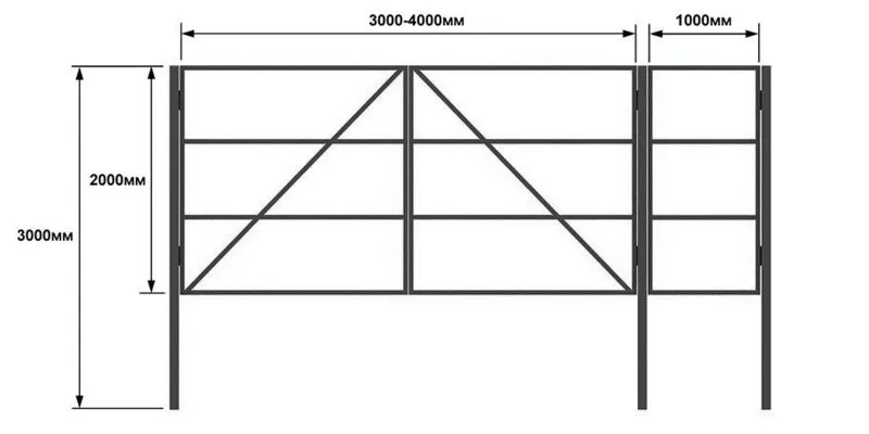 Схема сварки ворот из профильной трубы 40x20