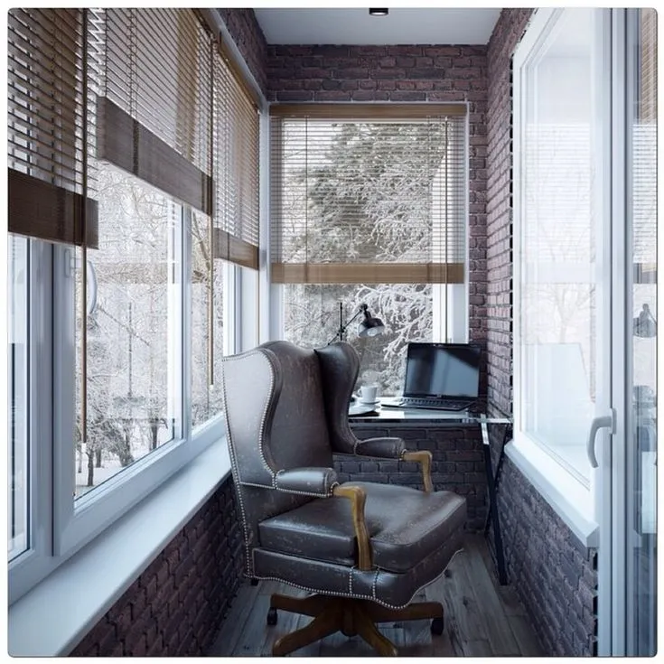 (+63 фото) Дизайн кабинета рабочего места на балконе