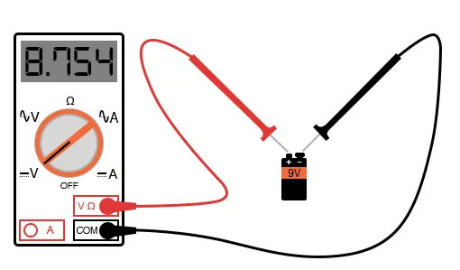 Рисунок 3 Измерение постоянного напряжения батареи