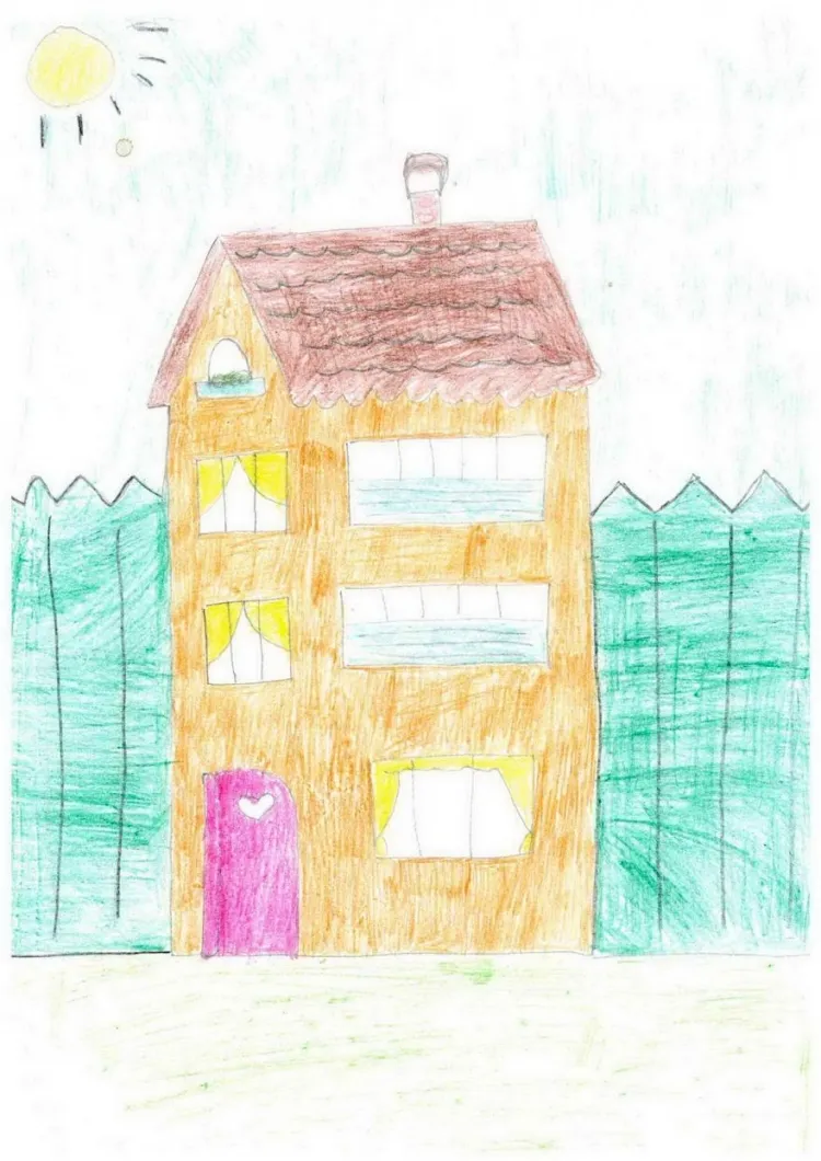 Нарисовать домик для пятилетнего ребенка