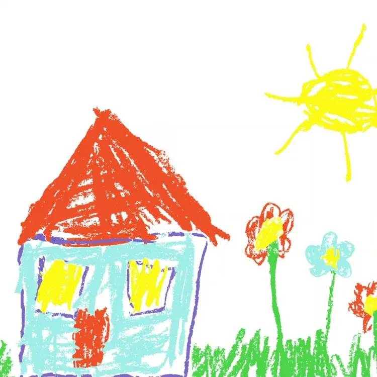 Домик в деревне рисунок для детей