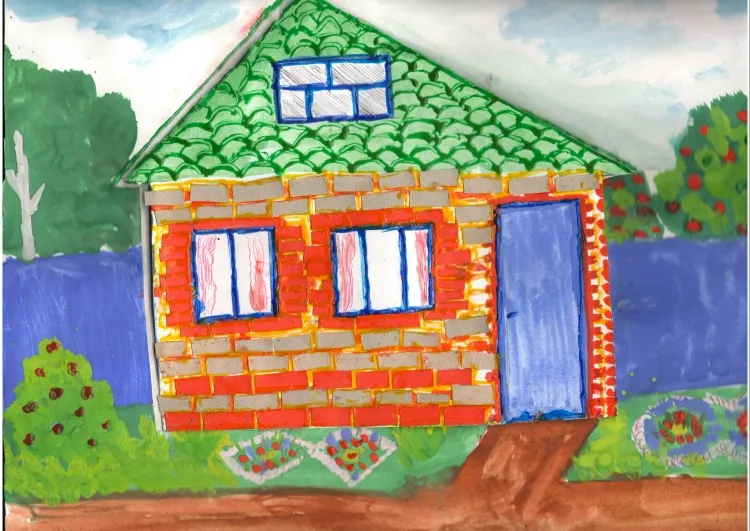 Детский рисунок домик