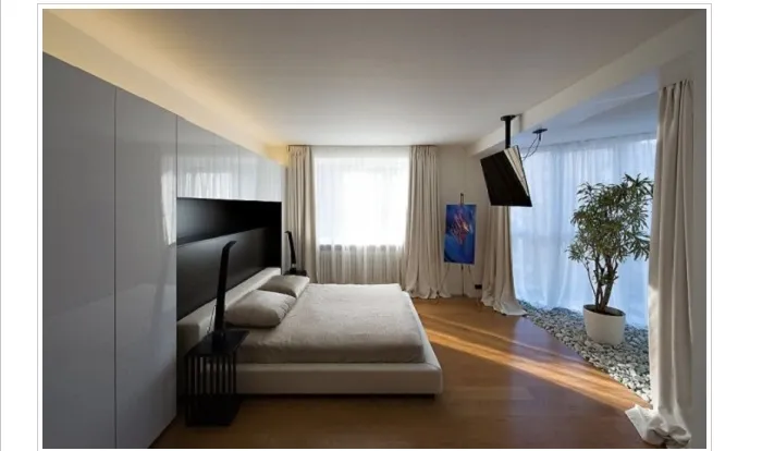 Высота, на которую комфортно вешать телевизор на стену, напротив кровати в спальне