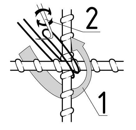 Схема вязки арматуры крючком