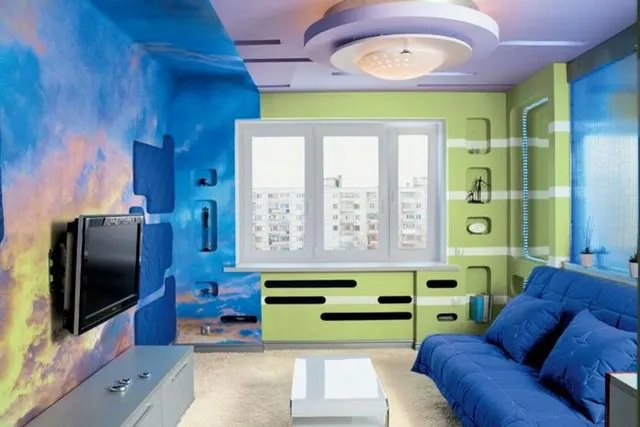 Использование краски позволяет воплотить даже самые смелые проекты оформления комнат