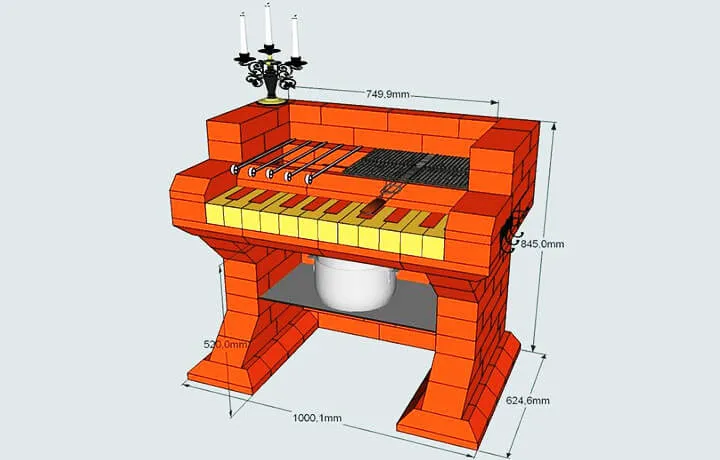 Мангал в форме пианино