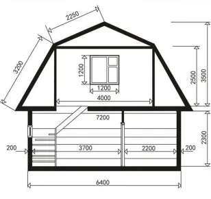 Чертежи домов с мансардой - схема 3