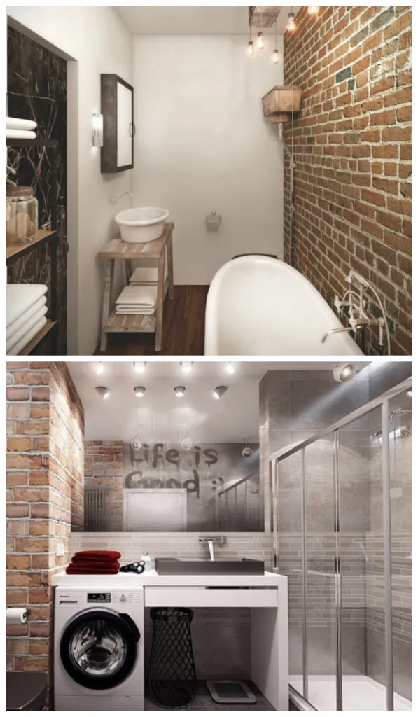 Лофт дизайн ванной 2020