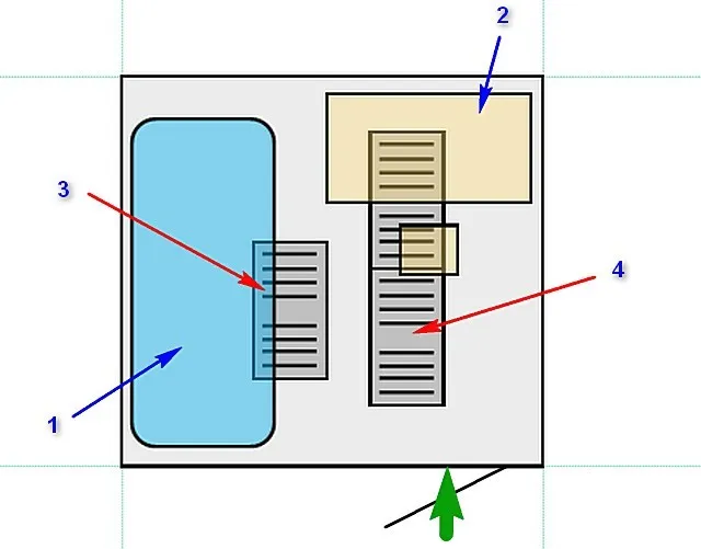 Схема комнаты и задуманное расположение нагревательных пленочных элементов