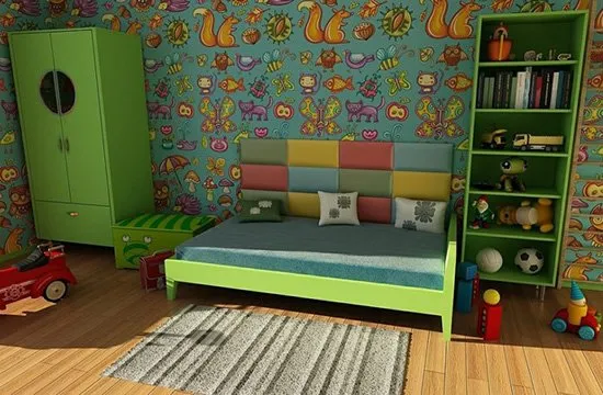 зеленый цвет в детской комнате
