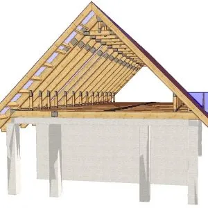 сооружение двускатной крыши