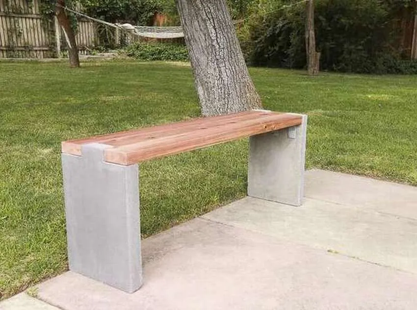 скамейка из бетона чертежи