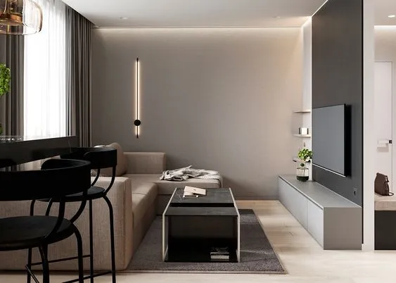 Современный дизайн маленькой гостиной