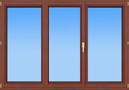 деревянное трехстворчатое окно