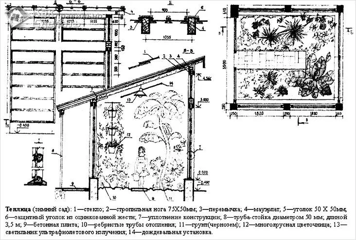 Схема зимнего сада