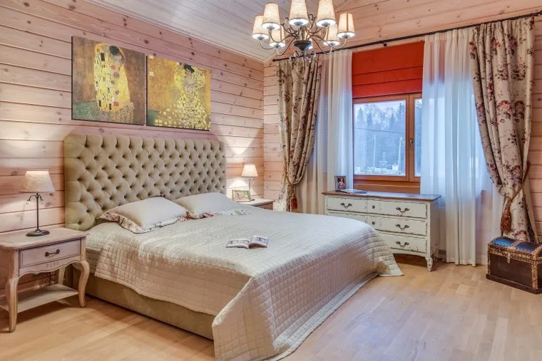 Спальня в стиле Прованс имитация бруса
